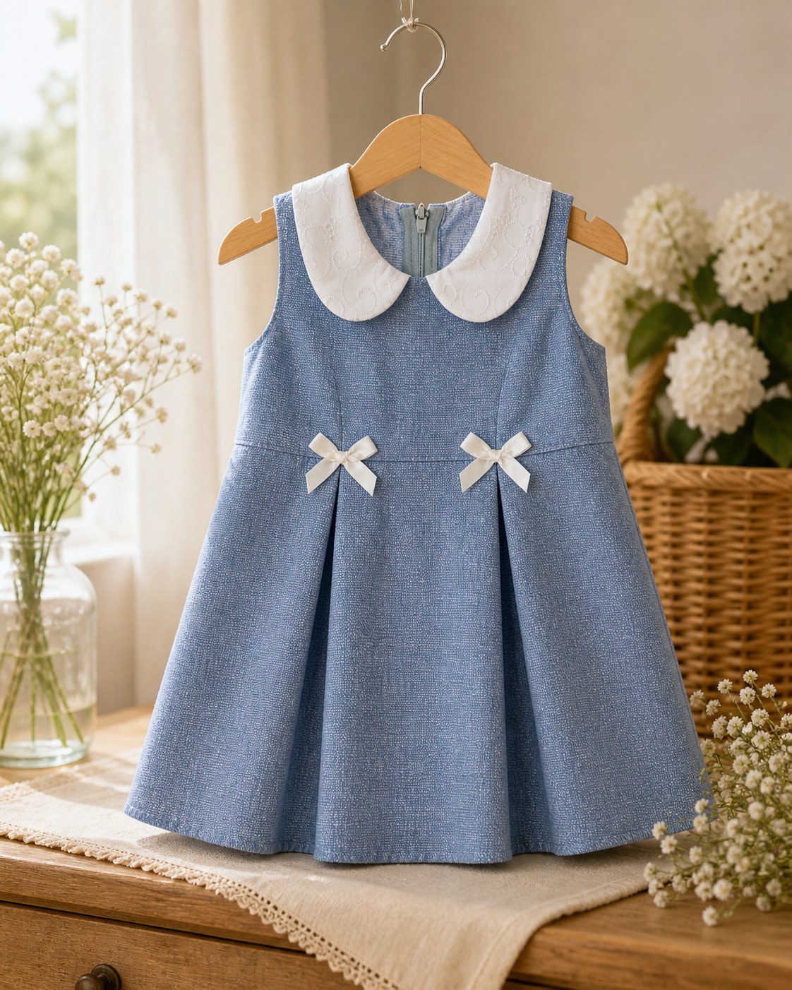 Blue and White Peter Pan Dress